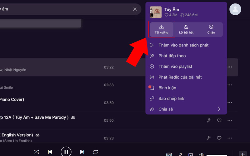 Chọn Tải xuống